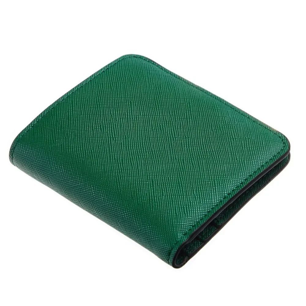 Emerald Green Leather Compact Wallet - Picture 3 of 5